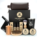 Bart Kit Geschenke für Männer, Vatertag Geburtstag Geschenke für Männer Dad Ihn, Grooming & Trimming Tool Komplett Set, Bart Care Kit mit 2 Bart Growth Oil/Balm/Brush/Comb/Shaving Soap/Cup&Storage Tasche
