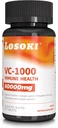 Losoki VC 1000 - Vitamin C-Ergänzungen für Immununterstützung und Antioxidantienschutz - Gepufferte Formel mit Rose HIPS Pulver - 60 Tablet