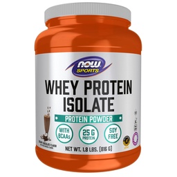 NOW Foods Sports Nutrition, Whey Protein Isolate, 25 g Mit BCAAs, Creamy Chocolate Powder, 1.8-Pound