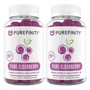 PUREFINITY Elderberry Gummies mit Sambucus, Vitamin C und Zink – Ihre perfekte tägliche 3-in-1-Ergänzung für Kinder & Erwachsene – Glutenfrei, Non-GMO, Vegan, 60 Count (Pack von 2)
