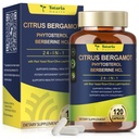 Totaria Citrus Bergamotte Ergänzung für hohe Cholesterin - Italienische Citrus Bergamotte Ergänzung & Pflanzen Sterols Stanols für Mann und Frau Cholesterol Gesundheit, Vegan, Non-GMO, 120 Zähler