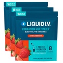 Liquid I.V.® Hydration Multiplier - Erdbeere | Elektrolyt-Pulver-Getränkmischung | 3 Packung (48 Portionen)