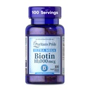 Puritan's Pride Premium Ultra Mega Biotin 10.000 mcg, Nahrungsergänzungsmittel für gesundes Haar, Haut, Nägel und Energiestoffwechsel Unterstützung, 100 Tage Versorgung, 100 Schnellfreisetzung Softgels