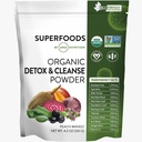 MRM Nutrition Organic Detox and Cleanse Powder | Peach Mango Flavored | Gentle Daily Detox | Superfoods | Antioxidantien + Chlorophyll + Phycocyanin + Elektrolyte | 15 Servierungen