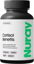 Nuray Cortisol Benefits Supplement - Adrenal Support mit Rhodiola Rosea Supplement, Ashwaghanda - Glutenfrei, Vegetarisch, Fördert Energie - 60 Kapseln