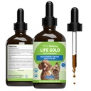 Pet Wellbeing Life Gold für Hunde - Unterstützt Entgiftung, Immunsystem Gesundheit, Antioxidantien - Vet-Formulierte Kräuterergänzung – 4 oz (118 ml)