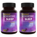 BioEmblem natürliche Schlafhilfe für Erwachsene mit Melatonin, Valerian Root, Suntheanine & More | Gesunde Schlaf Ergänzung | Kräuter Schlaf Pillen | 60 Kapseln, 2 Pack