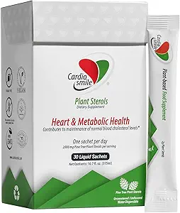 2000mg Pflanze Sterols unterstützt gesunde Cholesterin Levels mit 1400mg Beta-Sitosterol für Herz- und Stoffwechselunterstützung, 90-Tage-Versorgung in Single Use Liquid Packets