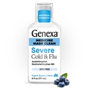Genexa Clean Cold & Flu Relief, Dye Free, 0% Künstliche Zusatzstoffe, Schwere Tagesmedizin für Körperschmerzen, Husten, Kälte und Flu, Kopfschmerzen, Fever, Chest Congestion, Organic Blueberry Flavor, 6 fl oz
