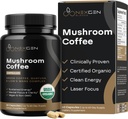 100% Bio Pilz Kaffee Kapseln - Natürliche Energie Ergänzung mit 130mg Koffein aus klinisch bewährten grünen Kaffeebohnen & Guayusa Extrakte für Jitter-freie Energie & Fokus (60 Servierungen)