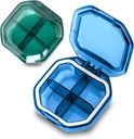 Tägliche Pille Organizer, 2 Pack 4 Komponenten Kleine Pille Box Tragbare Pille Fall, Reise Pille Organizer für Geldbeutel, um Vitamine zu halten, Cod Liver Öl, Ergänzungen und Medikamente (Blau + Grün)