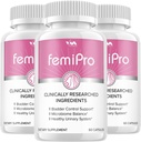 (3 Pack) Femi Pro Pro Probiotics - FemiPro Advanced Formula Bladder Control Support, Microbiome Balance, Healthy Urinary System, 180 Kapseln