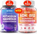 2Pack Kalium Magnesium + 1Pack Vitamin ADK mit B12 Gummi