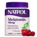 Natrol 10mg Melatonin Gummis, Schlafunterstützung für Erwachsene, Melatonin Ergänzungen zum Schlafen, 60 Erdbeer-Flavored Gummis, 30 Tage Versorgung