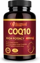CoQ10 400mg Softgels mit Omega 3 & PQQ, Leistungsstarkes Antioxidans für Herz-Gesundheit & Energieproduktion, 120 Zähler