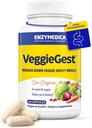 Enzymedica, VeggieGest, Verdauungsenzyme, unterstützt schädliches Gas- und Bloating Relief von hochfaserigen Mahlzeiten, für vegane und vegetarische Ernährung, Enzymmischung für Verdauungsgesundheit, 60 Zähler