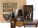 Jeder Mann Jack Beard Grooming Kit für Männer - Inklusive Sandalwood Bart Öl & Bart Balm, Bart Brush, Holz Dual-Seiten Comb, Trimming Scheren und Schnurrbart Comb