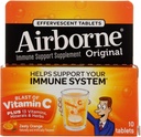 Airborne - Effervescent Tabletten mit Vitamin C - Zesty Orange - 10 Tabletten - 4 Packung