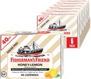 Fisherman's Friend Cough Drops, Cough Suppressant und Sore Throat Lozenges, Sugar Free Honey-Lemon, 5.52mg Menthol, 240 Drops (6 Packungen von 40)