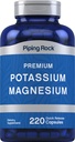 Piping Rock Potassium Magnesium Supplement | 220 Capsules | Non-GMO, Gluten Free Premium Complex