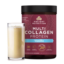 Antike Ernährung Collagen Peptide Pulver, Multi Collagen Protein, Frauen & Männer, Vitamin C, Probiotika, hydrolysiertes Kollagen, Unterstützt Haut, Gelenke, Gut Health, Vanille, 45 Servierungen