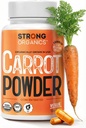 USDA Organic Carrot Powder Capsules (120), Grown in USA, Eye Support, Beta Carotene, Vitamin A, Carotinoide, Antioxidantien,106°F Max, Vegan, Kosher-2 Monate Versorgung