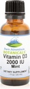 Pure Mountain Botanicals Aroma Vitamin D Tropfen – Mint Flavored Liquid Vitamin D3-2000iu per Servieren - 1oz Flasche