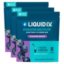 Liquid I.V.® Hydration Multiplier - Concord Grape | Elektrolytpulver Getränke Mix | 3 Pack (48 Portionen)