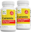 Terry Naturally Curamin Extra Strength - Curcumin & Boswellia für gesunde Zirkulation Unterstützung - Kurkuma Ergänzung zu unterstützen Gelenke, Muskelgesundheit & Endorphin Produktion - 60 Tabletten (Pack von 2)