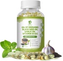 Lukaree Oregano Öl Kapseln mit schwarzem Samenöl, Knoblauch Öl, Vitamin D3 E, 99% hochkonzentrierte Carvacrol - Antioxidans, Immun- & Verdauungsunterstützung*, 120 Softgels Caps, 60 Tage Versorgung, Non GMO | GMP