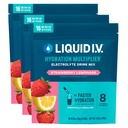 Liquid I.V.® Hydration Multiplier - Erdbeer-Lemonade | Elektrolyt-Pulver-Getränkmischung | 3 Packung (48 Servierungen)