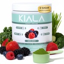 Kiala Nutrition Super Greens, Bio Greens Pulver mit Spirulina & Chlorella für Verdauung, Gut Gesundheit, Immunität, Energie, Glutenfrei, Vegan, Zucker, Mischbeere, Spectra Blend, 30 Servierungen