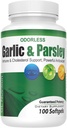 Odorless Knoblauch und Petersilie Softgels von GL Nutrition | All-Natural Detox, die Immunität und Stoffwechsel, unterstützt Herzgesundheit & Cholesterol Levels 100:1 Extrakt | 100 Count