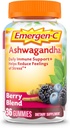 Emergen-C Vitamin C und Ashwagandha Gummis, Nahrungsergänzung für Immununterstützung, Berry Blend, Zurück zu Schule Essentials - 36 Count