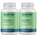 BESTVITE Vitamin K2 100 mcg als MK-7 (240 vegetarische Kapseln)(120x2) - No Stearates - Vegan - Non GMO - Glutenfrei