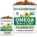 BARK&SPARK Glucosamin Hundebäume + Omega 3 für Hunde Bundle - Hip-Support und Joint Pain Relief Supplement + Fish Oil Chews für Shedding, Skin Allergy, Itch Relief, Haut und Mantel Supplement
