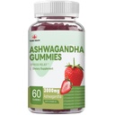 YiLing Ashwagandha Gummies für Damen und Herren, 3000 Mg hochkarätigen Ashwagandha Root Extract steigert Energie, verbessert Schlaf, lindert Stress und beruhigt Mood, 60 Graf Erdbeeren Flavor Ashwagandha