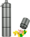 Große Schlüsselanhänger Pillenhalter, EFFIET 3 Komponenten Metall Pillen Fob Fall, Reisemedizin Container für Notfall Pillen/Vitamin/Fische Öle / Kapsel, Wasserdicht für Reisen, Wandern, Camping (Matt Finished)