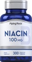 Piping Rock Niacin Supplement 100mg | 300 Tabletten | Vitamin B3 für Männer und Frauen | Nikotinsäure mit Spülung | Vegetarisch, Nicht-GVO, Glutenfrei