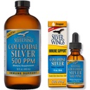 Natural Path Silver Wings Supplement - Kolloidal Silber 500 ppm (16 fl.oz / 480 ml) Plus Kolloidal Silber 500 ppm (1 fl.oz / 30 ml)