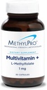 MethylPro Multivitamin + 1 mg Methylfolat - Iron Free Multivitamin für Damen und Herren mit Vitamin A, C, Minerals, Methylierter B-Komplex, Multi Vitamin Ohne Eisen - 30 Kapseln
