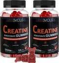 Kreatin Monohydratgummis 240 für Männer & Frauen- 5g, Sugar-Free Pre-Workout Gummy W/L-Taurine, Betaine Anhydrous, Alpha GPC, Vitamin B12, Kaugummis für Muskelkraft & Energie Boost (2 Pack)