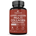 Vollständige Wellness Super-Absorb Multi Collagen Pillen (Typ I II III V X) Bio Kräuter & Bioperine - Haar, Haut, Nägel - hydrolysierte Peptide Proteinergänzung für Frauen & Männer (90 Kapseln)