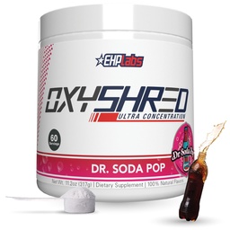 EHP Labs OxyShred Thermogenic Fat Burner - Pre-Workout Pulver mit L-Glutamin, Acetyl L-Carnitin, Metabolismus Booster, Weight Loss, Appetite Control, Energy Drink, Dr. Soda Pop, 60 Portionen
