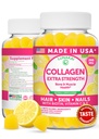 Lunakai USA Made Collagen Peptides Gummies - 200mg Non-GMO Anti-Aging Formel mit Biotin, Zink, Vitamine C & E für Haar, Haut und Nägel, 60ct