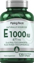 Piping Rock Vitamin E 1000 IU Softgels | 120 Count | mit D-Alpha und gemischten Tocopherolen | Glutenfrei, Non-GMO Ergänzung