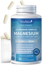 Magnesium Complex Chelat Magnesium Glycinat w/Malate, Taurate& Kräuterextrakte für Unterstützung Schlaf, Muskel, Cortisol & Herz Gesundheit, Glutenfrei, Vegan, Non GMO, hohe Absorption, 90 Kapseln