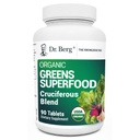 Dr. Berg's Greens Superfood Cruciferous Vegetable Tablets - Gemüseergänzungen für Erwachsene w/ 11 Phytonutrient Super Greens - Energie, Immunsystem & Liver Veggie Tablets - 90 Tablets