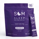 Som Sleep, Calm Sleep Aid Powder Drink Mix, 3mg Melatonin, Magnesium, Vitamin B6, L-Theanin & GABA – Vegan, Zero Sugar, Keto Friendly – Kirsche, 30-Pack