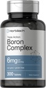Horbäach Triple Boron Complex 6 mg Supplement | 300 Tabletten | für Männer und Frauen | Vegetarisch, Non-GMO & Gluten Free | Triple Action Boron Citrat, Boron Glycinate, Boron Asparate